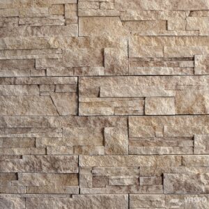 Stone Beige Brown kőhatású beton falburkolat homlokzati falon
